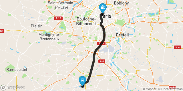 Itinéraire vers Paris