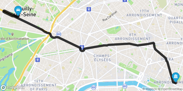 Itinéraire vers Paris