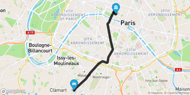 Itinéraire vers Paris