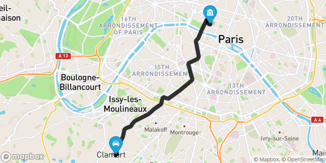 Itinéraire vers Paris