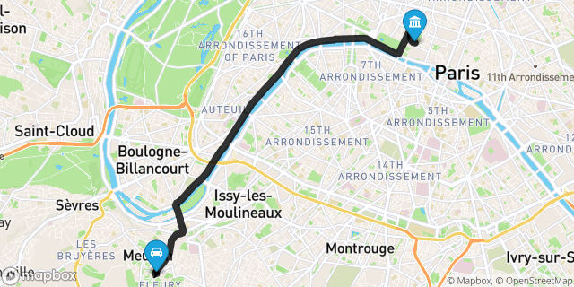 Itinéraire vers Paris