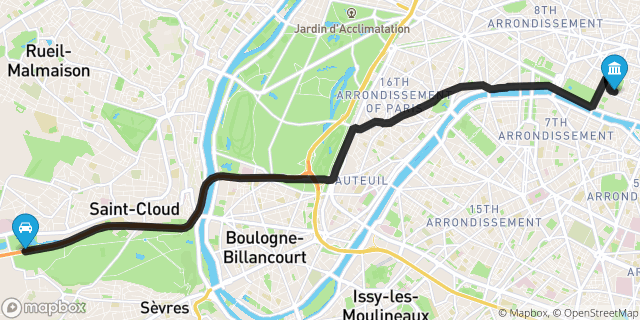 Itinéraire vers Paris