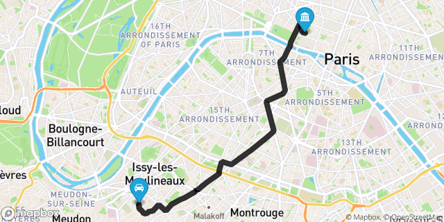 Itinéraire vers Paris