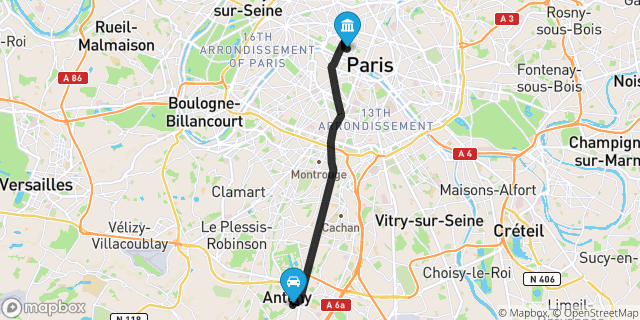 Itinéraire vers Paris