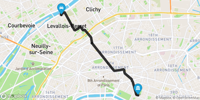 Itinéraire vers Paris