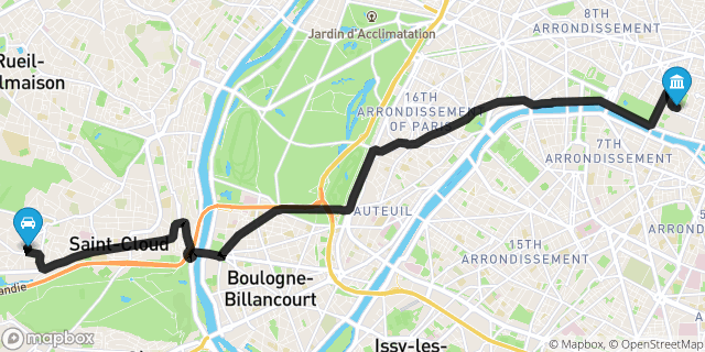 Itinéraire vers Paris