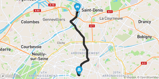 Itinéraire vers Paris