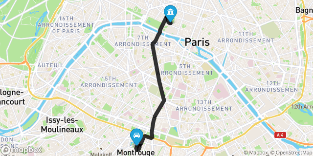 Itinéraire vers Paris