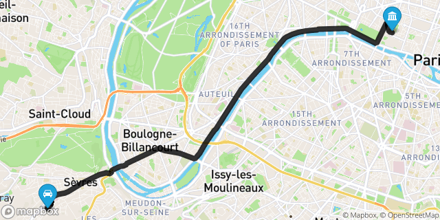 Itinéraire vers Paris