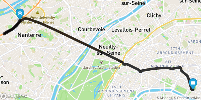Itinéraire vers Paris