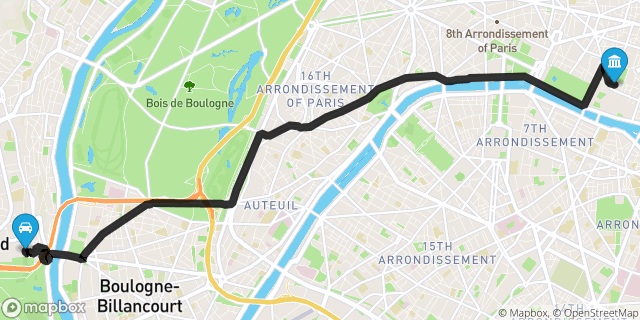 Itinéraire vers Paris