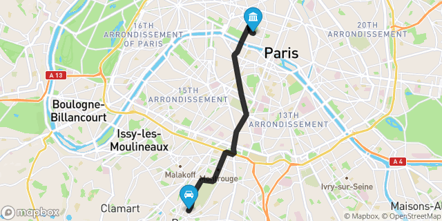Itinéraire vers Paris