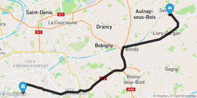 Itinéraire vers Paris