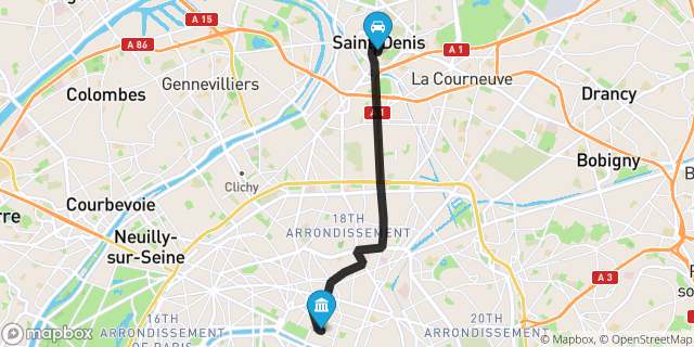 Itinéraire vers Paris