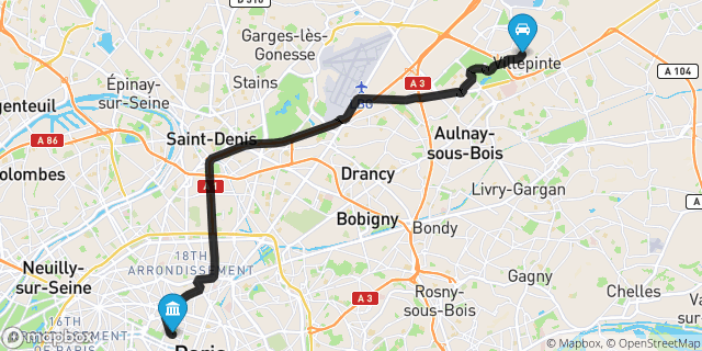 Itinéraire vers Paris