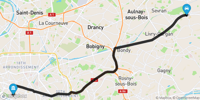 Itinéraire vers Paris