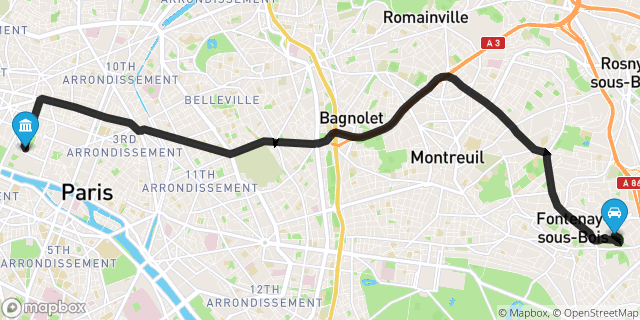 Itinéraire vers Paris