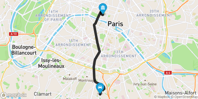 Itinéraire vers Paris