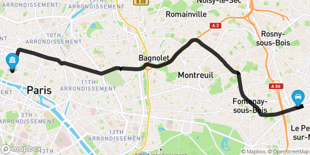 Itinéraire vers Paris