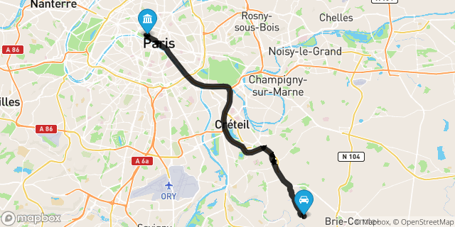 Itinéraire vers Paris