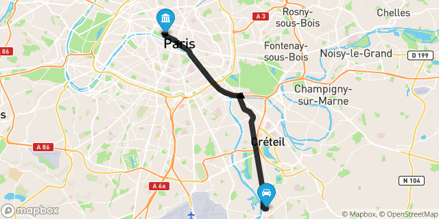 Itinéraire vers Paris