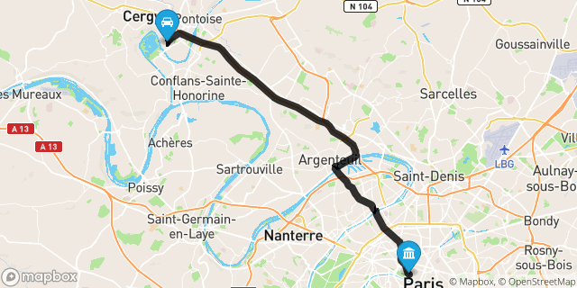Itinéraire vers Paris