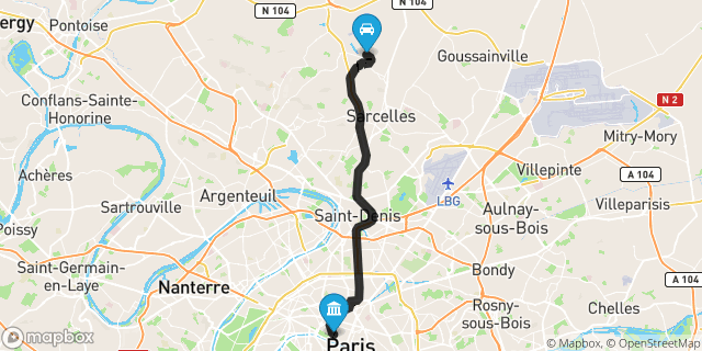 Itinéraire vers Paris