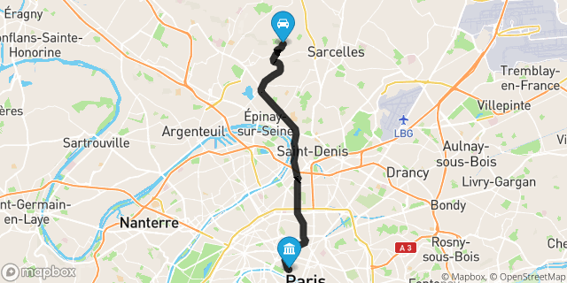 Itinéraire vers Paris