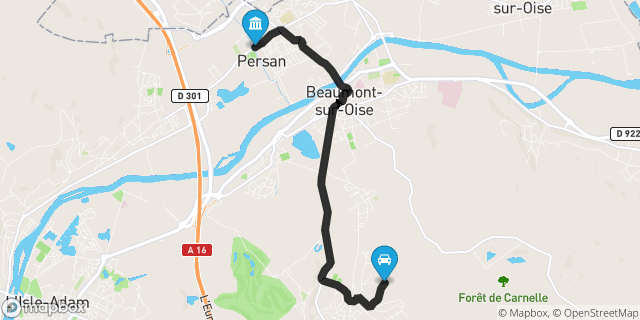 Itinéraire vers Persan