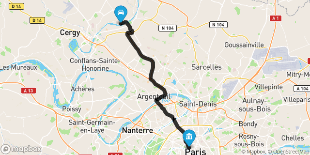 Itinéraire vers Paris