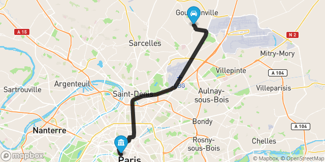 Itinéraire vers Paris