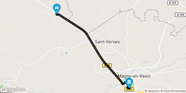 Itinéraire vers Magny-en-Vexin