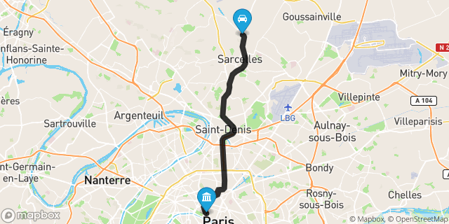 Itinéraire vers Paris