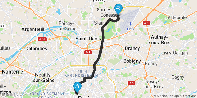 Itinéraire vers Paris