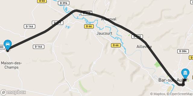 Itinéraire vers Bar-sur-Aube