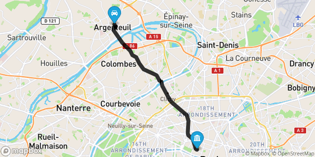 Itinéraire vers Paris