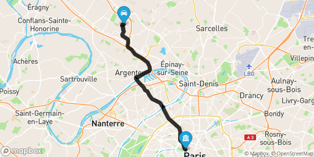 Itinéraire vers Paris