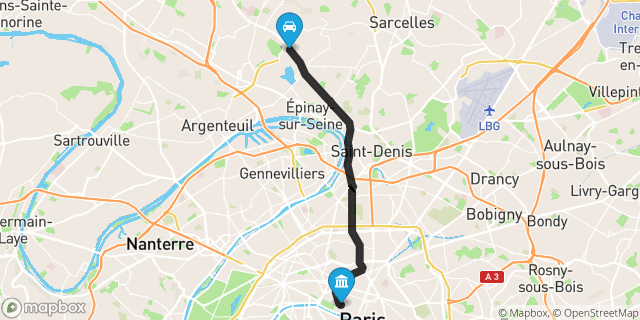 Itinéraire vers Paris