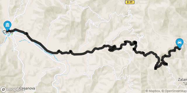 Itinéraire vers Corte