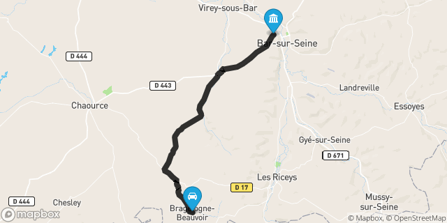 Itinéraire vers Bar-sur-Seine