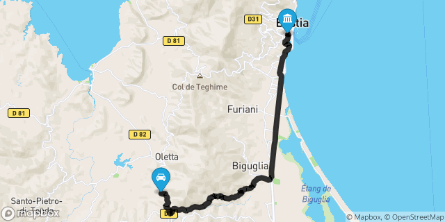 Itinéraire vers Bastia