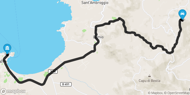 Itinéraire vers Calvi