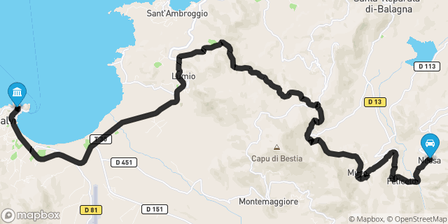 Itinéraire vers Calvi