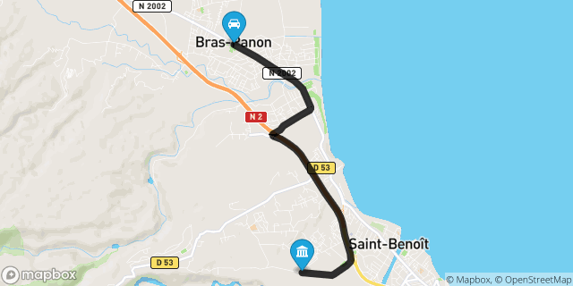 Itinéraire vers Saint-Benoît