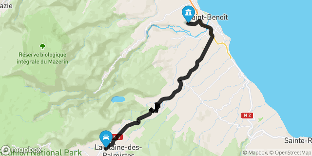 Itinéraire vers Saint-Benoît