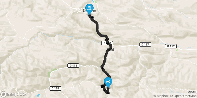 Itinéraire vers Quillan