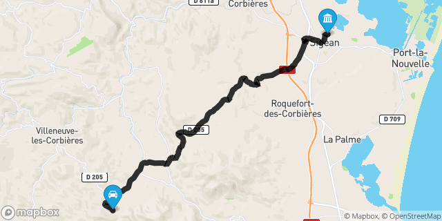 Itinéraire vers Sigean