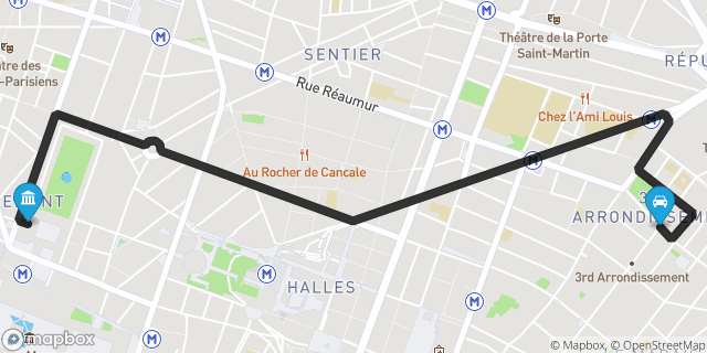 Itinéraire vers Paris