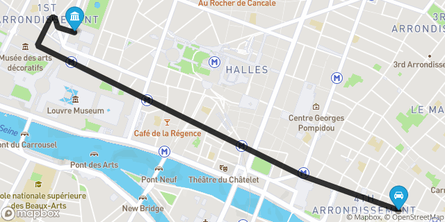 Itinéraire vers Paris