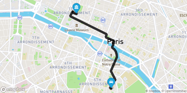 Itinéraire vers Paris
